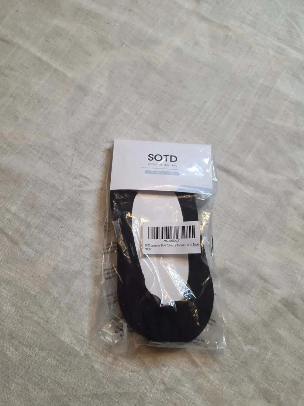 SOTD Ladies No Show Cotton Socks (9-11, Black)